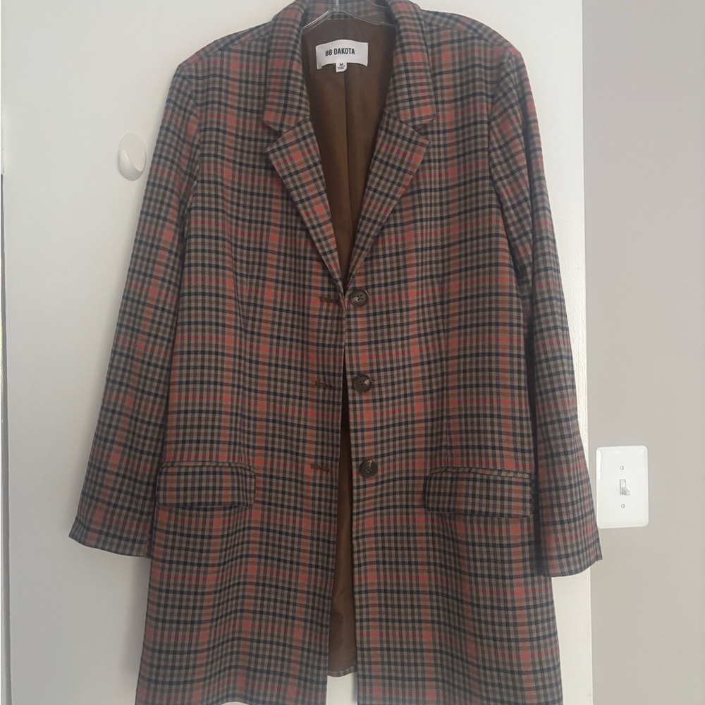BB Dakota Colorful Plaid Jacket NWOT
